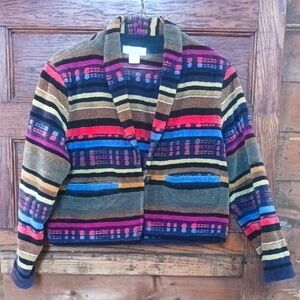 Sandy Starkman Vintage Striped Cropped Cardigan Jacket